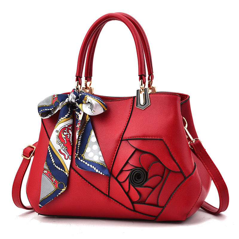 Women’s Premium Floral Handbag with Shoulder Strap & Scarf – Prime-102 - Image 4