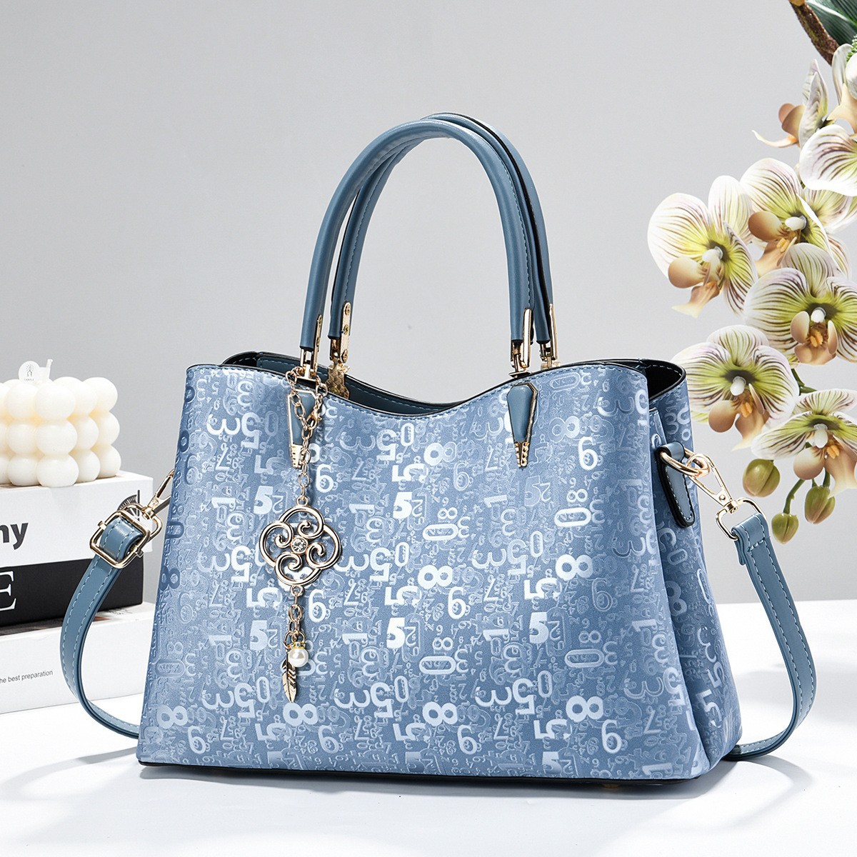 Premium Embossed Number Pattern Shoulder Bag & Handbag for Women Prime 109 - Image 3