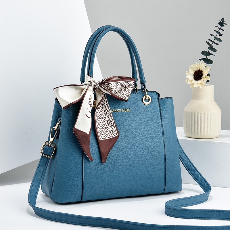 Women’s Ribbon-Accent Textured Leather Handbag – Top-Handle & Crossbody Tote Prime 144 - Image 4