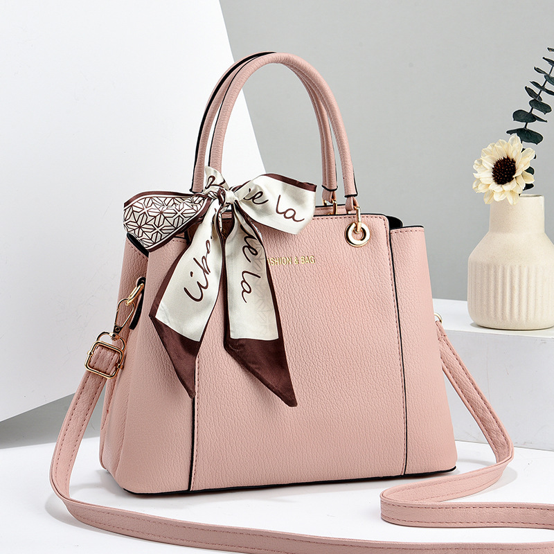 Women’s Ribbon-Accent Textured Leather Handbag – Top-Handle & Crossbody Tote Prime 144 - Image 3